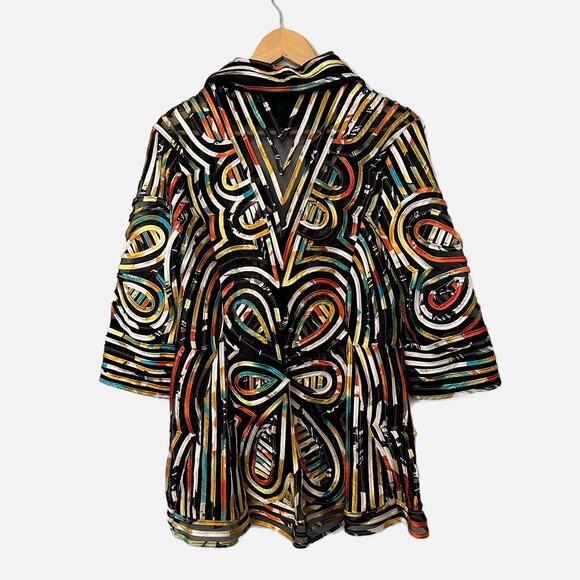 Vintage Damee, Inc.  Mesh Butterfly Button Front Swing Jacket Women's Small - Picture 2 of 10